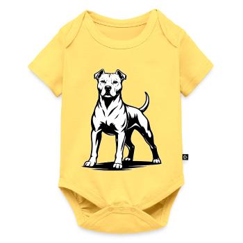 Pitbull in a proud pose - Baby Premium short-sleeve bodysuit - sky yellow - Front