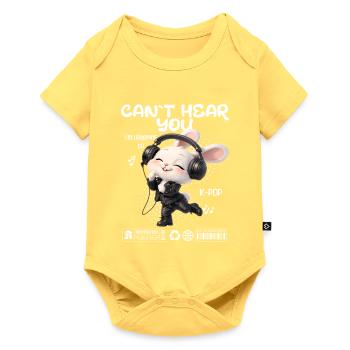 K-Pop bunny with headphones - Baby Premium short-sleeve bodysuit - sky yellow - Front