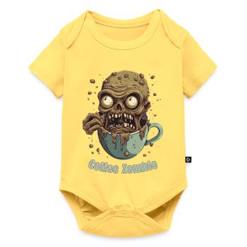 Coffee Monster - Caffeine Zombie - Morning Grouch - Baby Premium short-sleeve bodysuit - sky yellow - Front