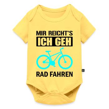 Cyanes Fahrrad Silhouette - Baby Premium Kurzarmbody - Pastellgelb - Vorne