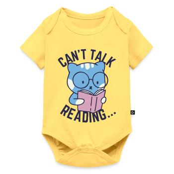 Kann nicht sprechen, lesen... - Baby Premium Kurzarmbody - Pastellgelb - Vorne