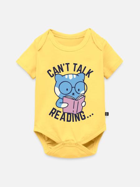 Kann nicht sprechen, lesen... - Baby Premium Kurzarmbody - Pastellgelb