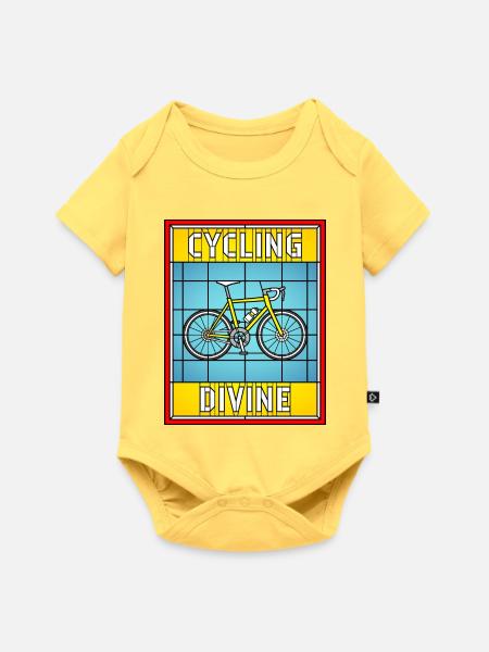 Cycling Divine Buntglas - Baby Premium Kurzarmbody - Pastellgelb