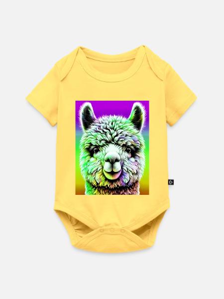 Alpaka - Baby Premium Kurzarmbody - Pastellgelb