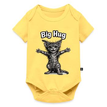 Gros câlin de chaton - Body à manches courtes Premium Bébé - jaune pastel - Devant