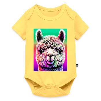 Alpaca - Baby Premium short-sleeve bodysuit - sky yellow - Front