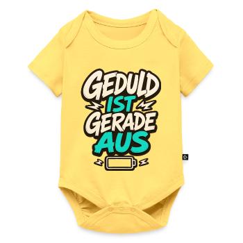 GEDULD IST GERADE AUS - Baby Premium Kurzarmbody - Pastellgelb - Vorne