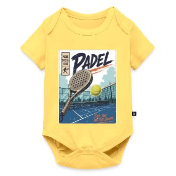 Padel Spieler & Court - Baby Premium Kurzarmbody - Pastellgelb - Vorne