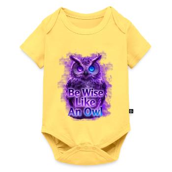 Be Wise Like An Owl Neon Design - Baby Premium short-sleeve bodysuit - sky yellow - Front