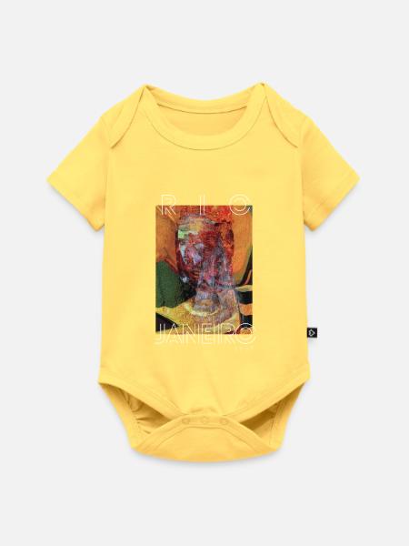 Rio1997 Collage Artwork - Baby Premium Kurzarmbody - Pastellgelb