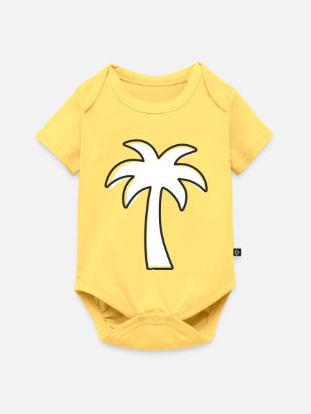 Palme - endloser Sommer - Baby Premium Kurzarmbody - Pastellgelb