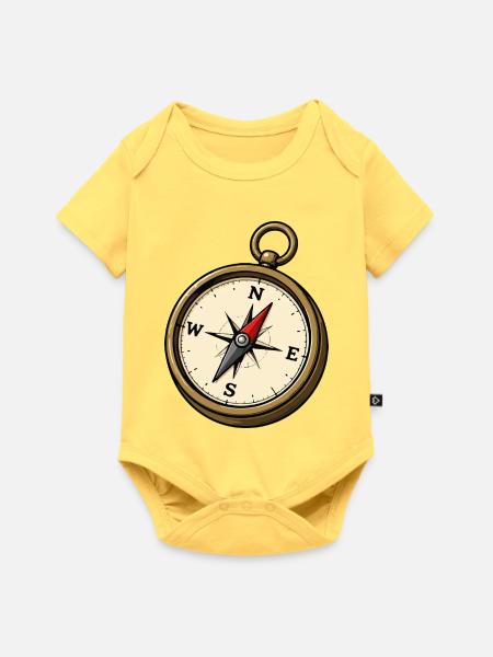 kompass - Baby Premium Kurzarmbody - Pastellgelb