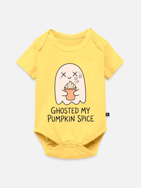 Falling Apart - Pastel Herbst Blätter  - Baby Premium Kurzarmbody - Pastellgelb