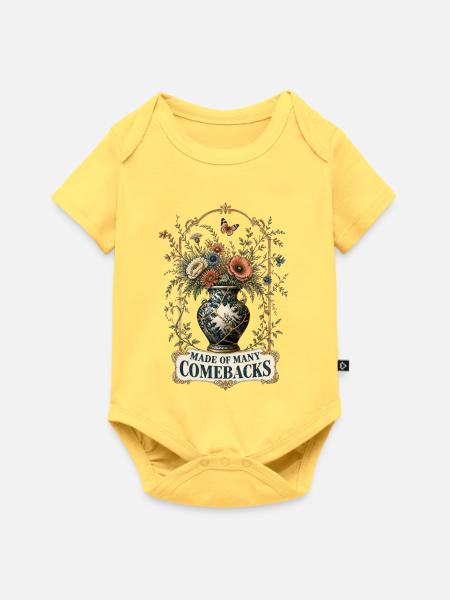 Bestehend aus vielen Comebacks - Baby Premium Kurzarmbody - Pastellgelb
