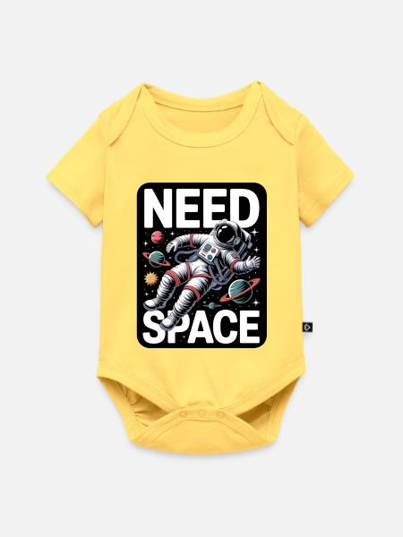 Ich brauche Space - Baby Premium Kurzarmbody - Pastellgelb