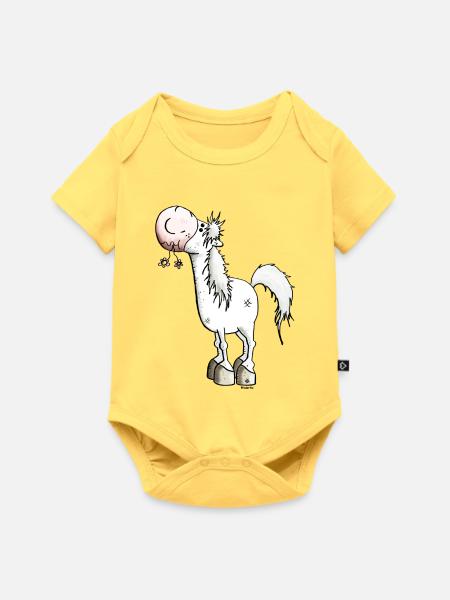 Verträumtes Pferd - Pferde - Baby Premium Kurzarmbody - Pastellgelb