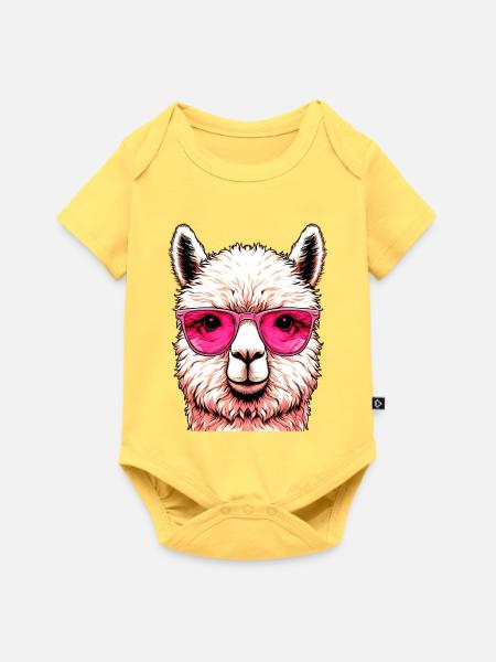 Alpaka - Baby Premium Kurzarmbody - Pastellgelb