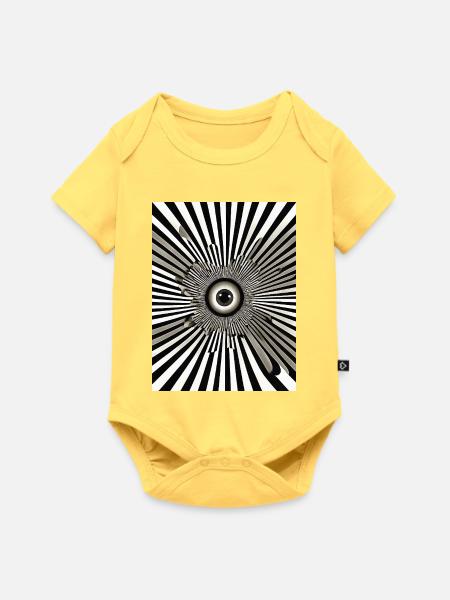 Auge im Strahlenmeer - Baby Premium Kurzarmbody - Pastellgelb