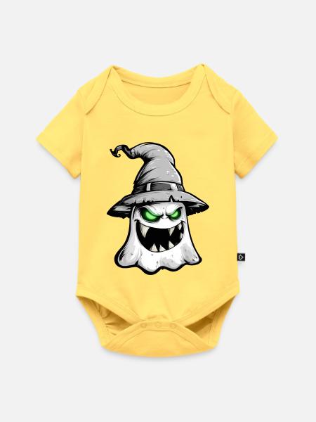 Gruseliger Geist, furchterregender Geist - Baby Premium Kurzarmbody - Pastellgelb
