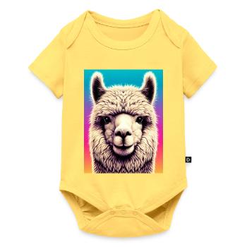 Alpaga - Body à manches courtes Premium Bébé - jaune pastel - Devant