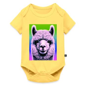 Alpaga - Body à manches courtes Premium Bébé - jaune pastel - Devant
