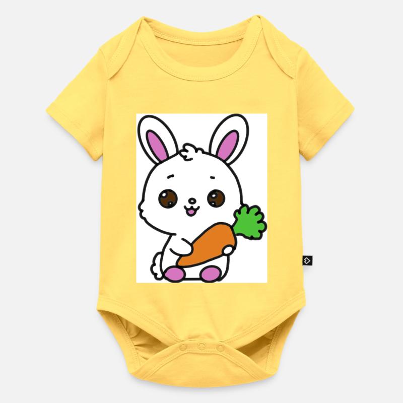 Lapin kawaï  - Body à manches courtes Premium Bébé - jaune pastel