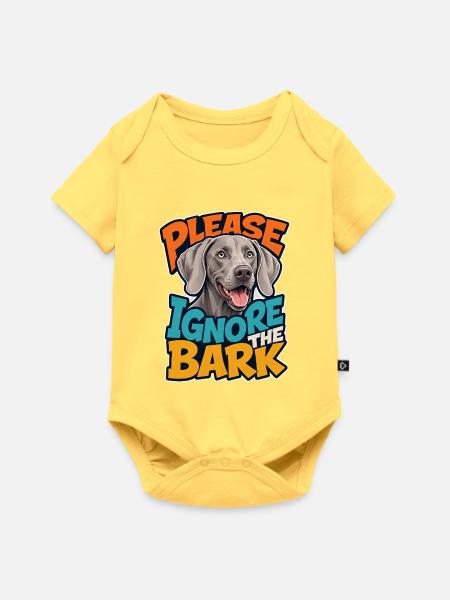 Weimaraner - Baby Premium Kurzarmbody - Pastellgelb