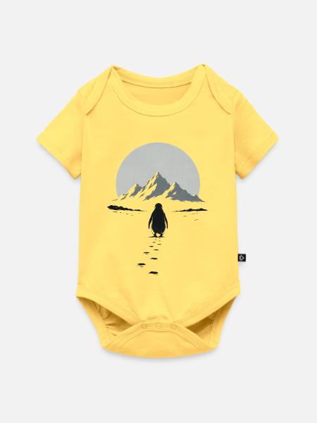 Lone Penguin – Ins Unbekannte - Baby Premium Kurzarmbody - Pastellgelb