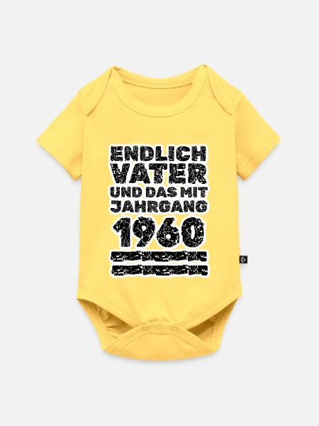 Geboren 1960 - Baby Premium Kurzarmbody - Pastellgelb