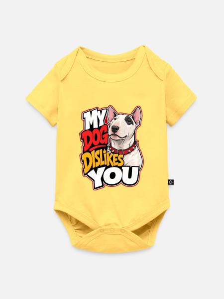 Bullterrier - Baby Premium Kurzarmbody - Pastellgelb