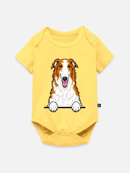 Barsoi - Baby Premium Kurzarmbody - Pastellgelb