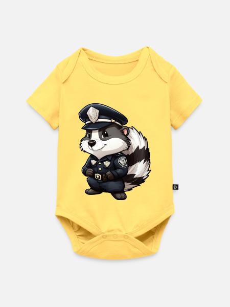 Stinktier Polizei - Baby Premium Kurzarmbody - Pastellgelb