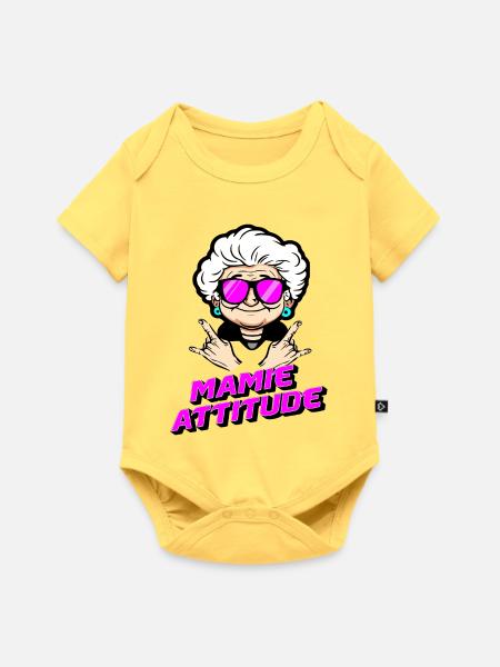 Oma-Attitüde - Baby Premium Kurzarmbody - Pastellgelb