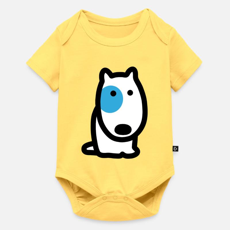 CORSO LE CHIEN à l'oeil bleu (face) - Body à manches courtes Premium Bébé - jaune pastel