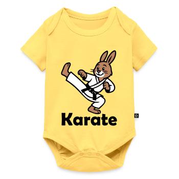 Karate Rabbit - Baby Premium short-sleeve bodysuit - sky yellow - Front