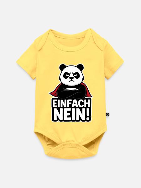 Panda Superheld: Einfach Nein - Baby Premium Kurzarmbody - Pastellgelb