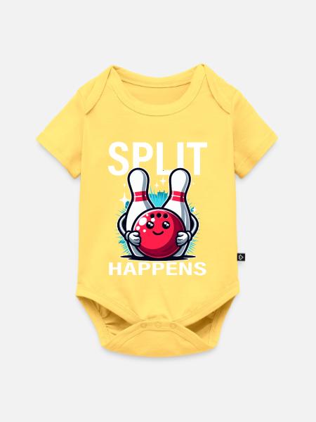 Split kommt Bowling-Freude - Baby Premium Kurzarmbody - Pastellgelb