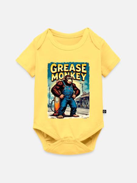 GreaseMonkey Retro Street Art - Baby Premium Kurzarmbody - Pastellgelb