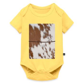 Brown Cowhide Leather Journal - Baby Premium short-sleeve bodysuit - sky yellow - Front