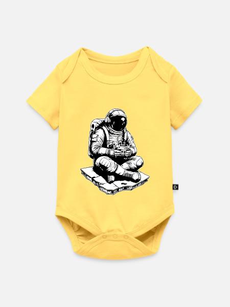 Astronauten-Gaming-Weltraumkonsole - Baby Premium Kurzarmbody - Pastellgelb