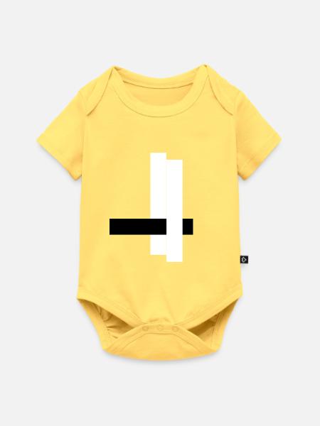 Geometrische Blockkunst Abstrakt - Baby Premium Kurzarmbody - Pastellgelb