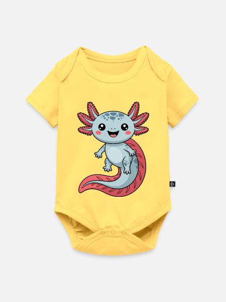 Axolotl - Baby Premium Kurzarmbody - Pastellgelb