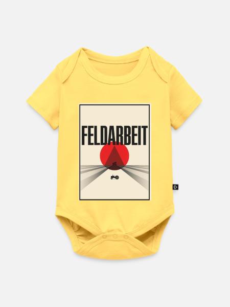 Feldarbeit Retro Plakat Landwirtschaft Acker - Baby Premium Kurzarmbody - Pastellgelb