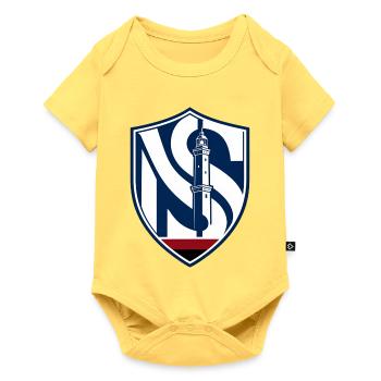 Leuchtturm in der Nacht - Baby Premium Kurzarmbody - Pastellgelb - Vorne