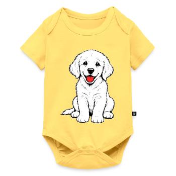 Golden_Retriever_Welpen_sitzend_weiss - Baby Premium short-sleeve bodysuit - sky yellow - Front
