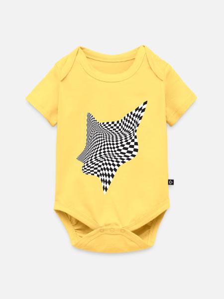 Warped Checkered Flux - Baby Premium Kurzarmbody - Pastellgelb