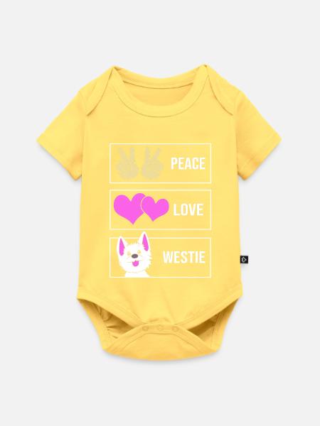 West Highland Terrier - Baby Premium Kurzarmbody - Pastellgelb