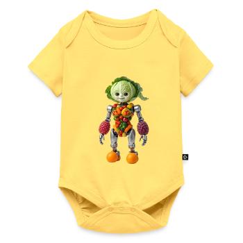 Cabbage Robot | Creative Food Art Design - Baby Premium short-sleeve bodysuit - sky yellow - Front