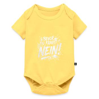 Bevor du fragst Nein lustige Büro Sprüche - Baby Premium Kurzarmbody - Pastellgelb - Vorne