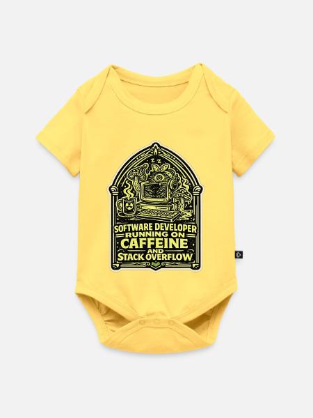 Koffein Und Stack Overflow Entwickler Design - Baby Premium Kurzarmbody - Pastellgelb